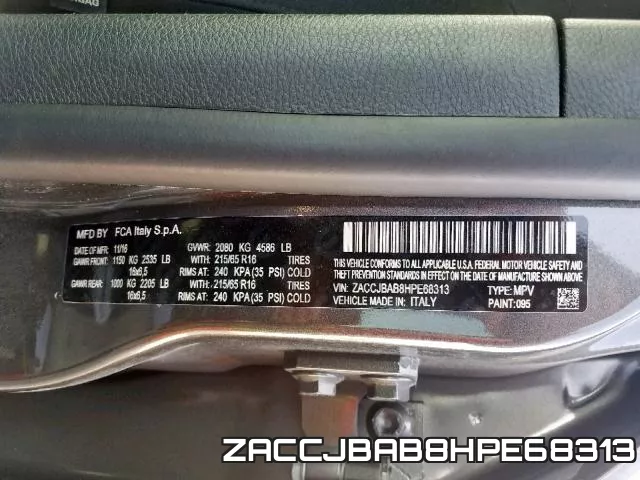 ZACCJBAB8HPE68313 фото 2