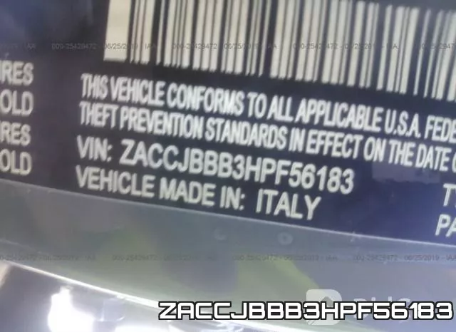 ZACCJBBB3HPF56183 фото 10