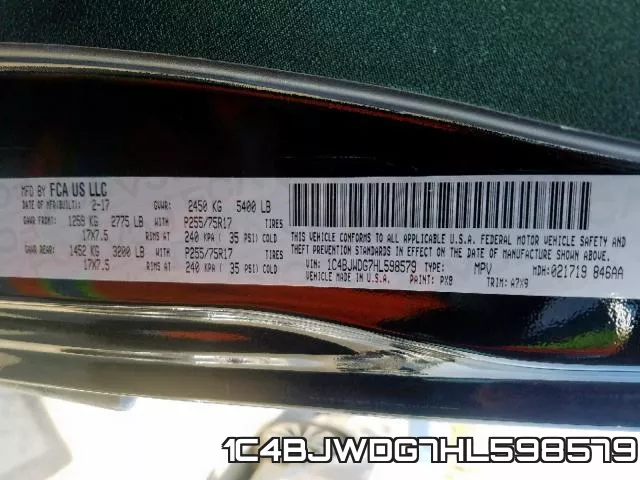 1C4BJWDG7HL598579 фото 2