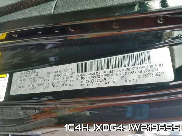 1C4HJXDG4JW219655 фото 2
