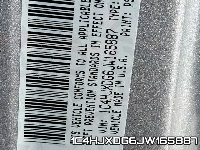 1C4HJXDG6JW165887 фото 2