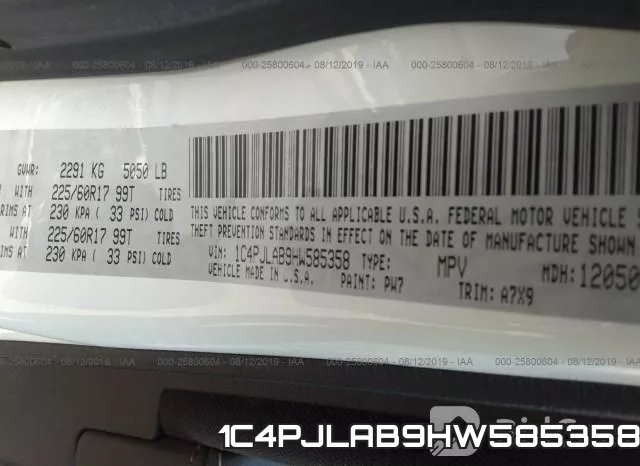 1C4PJLAB9HW585358 фото 10