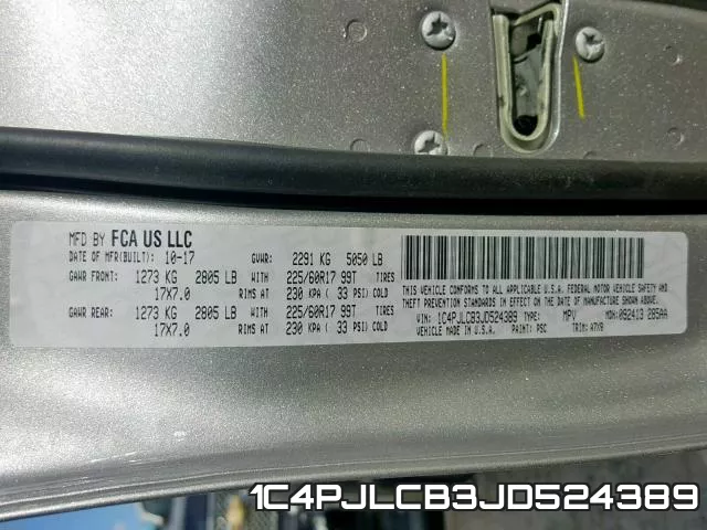 1C4PJLCB3JD524389 фото 2