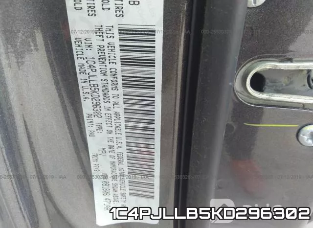 1C4PJLLB5KD296302 фото 10