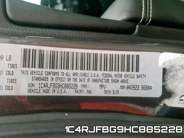 1C4RJFBG9HC885228 фото 2