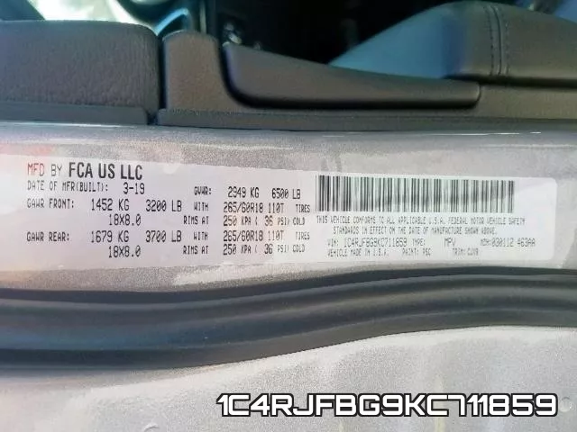 1C4RJFBG9KC711859 фото 2