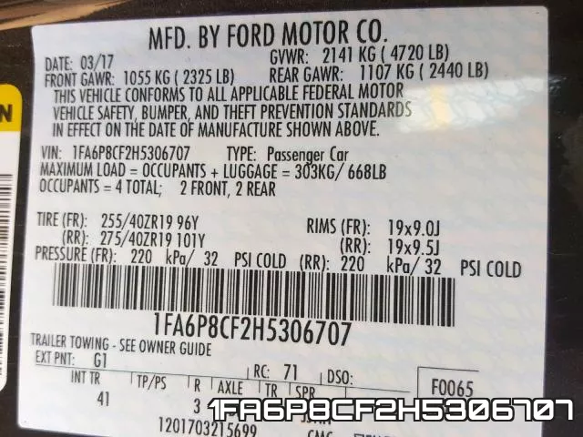 1FA6P8CF2H5306707 фото 2