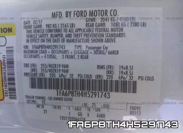 1FA6P8TH4H5291743 фото 10