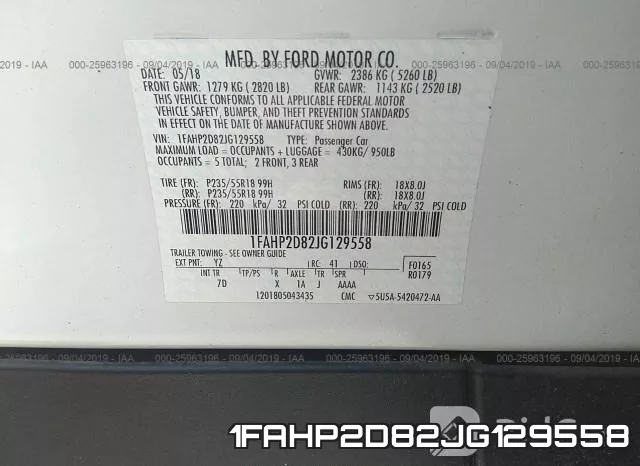 1FAHP2D82JG129558 фото 9