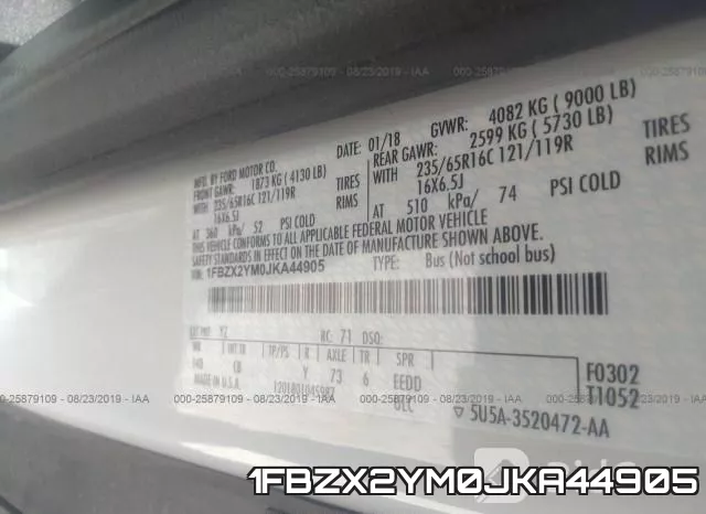 1FBZX2YM0JKA44905 фото 10