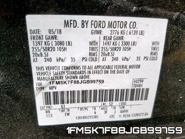 1FM5K7F88JGB99759 фото 2