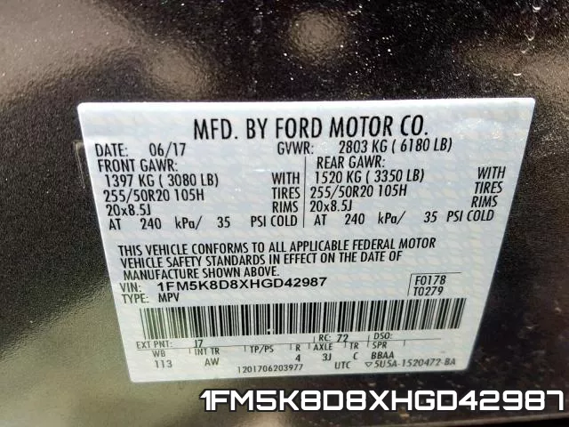 1FM5K8D8XHGD42987 фото 2
