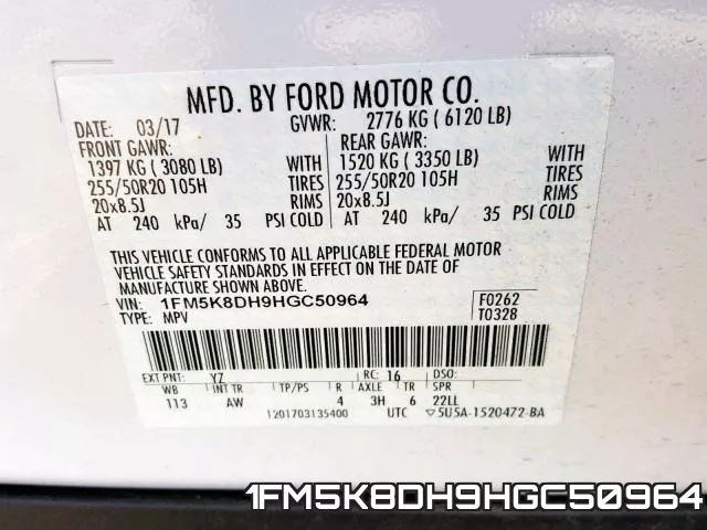 1FM5K8DH9HGC50964 фото 2