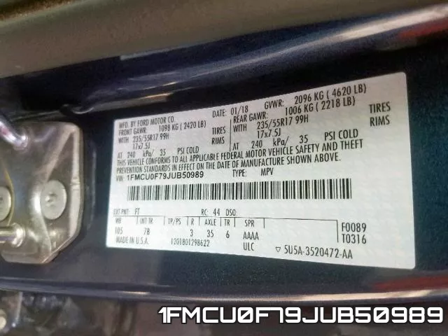 1FMCU0F79JUB50989 фото 2