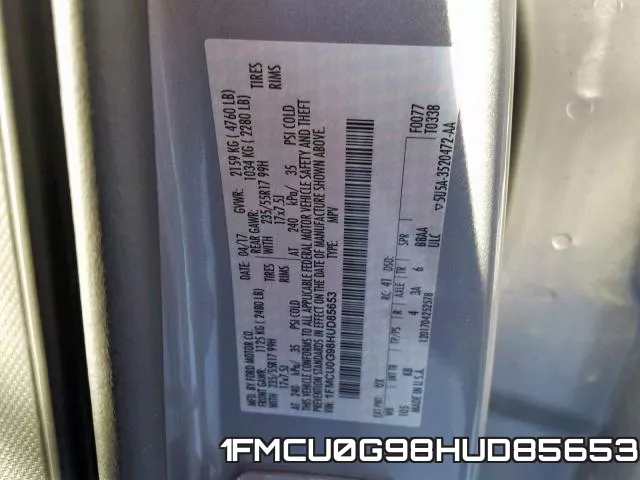 1FMCU0G98HUD85653 фото 2