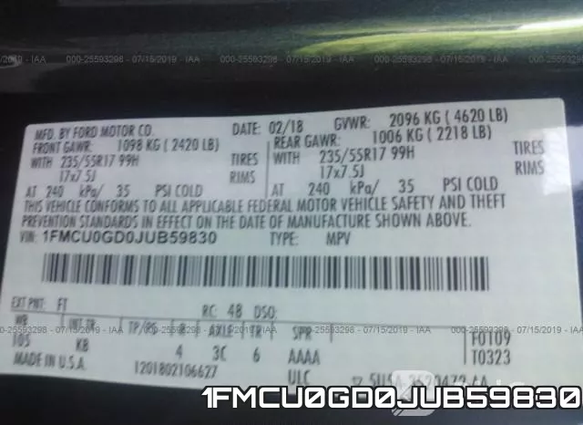 1FMCU0GD0JUB59830 фото 10