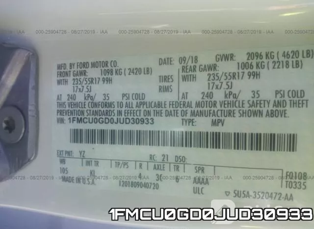 1FMCU0GD0JUD30933 фото 10