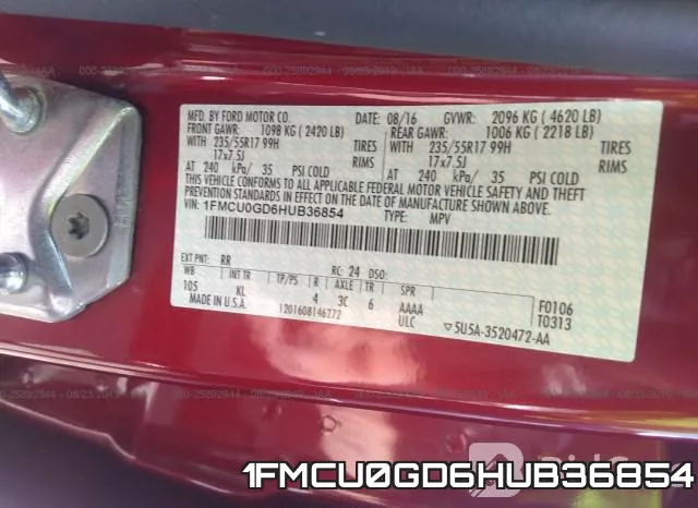 1FMCU0GD6HUB36854 фото 10