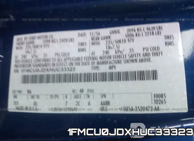 1FMCU0JDXHUC33323 фото 10