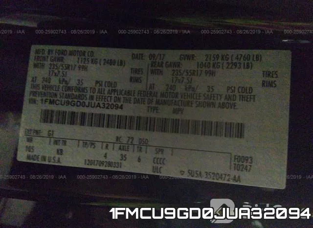 1FMCU9GD0JUA32094 фото 10