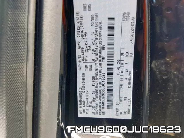 1FMCU9GD0JUC18623 фото 2
