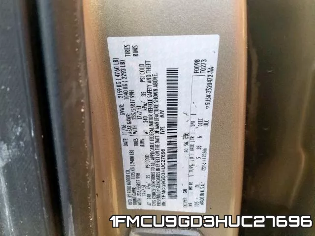 1FMCU9GD3HUC27696 фото 2