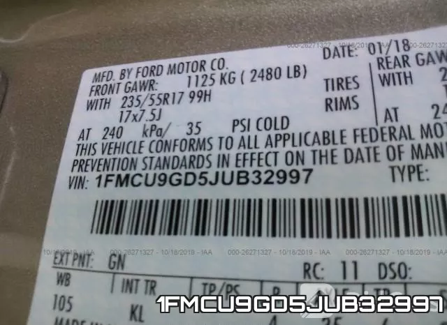 1FMCU9GD5JUB32997 фото 9