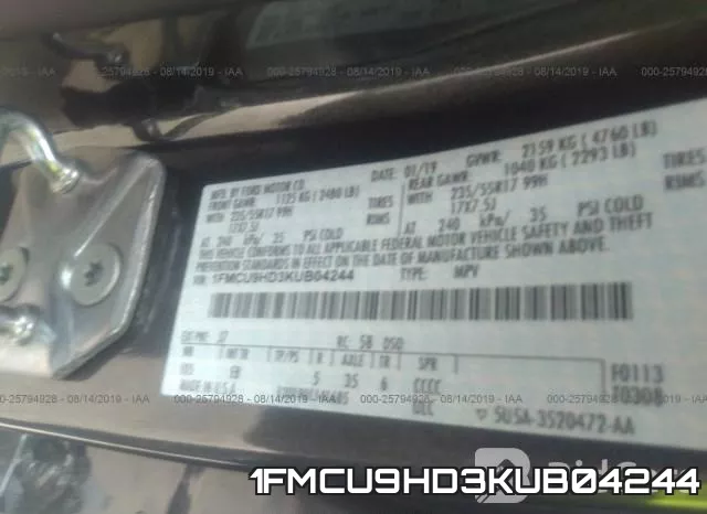 1FMCU9HD3KUB04244 фото 10