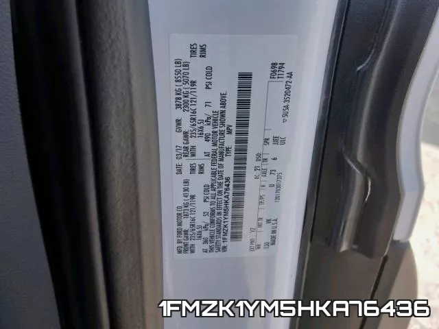 1FMZK1YM5HKA76436 фото 2