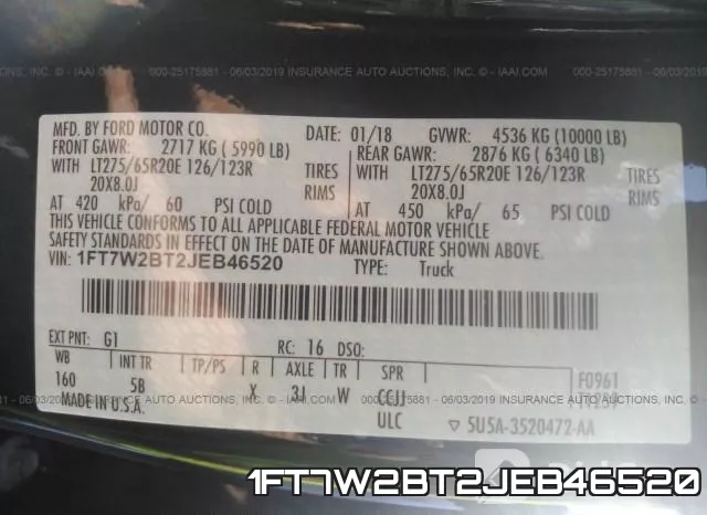 1FT7W2BT2JEB46520 фото 10