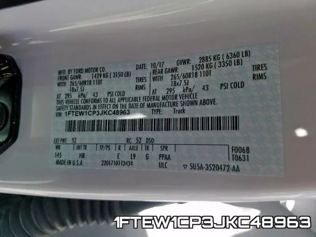 1FTEW1CP3JKC48963 фото 2