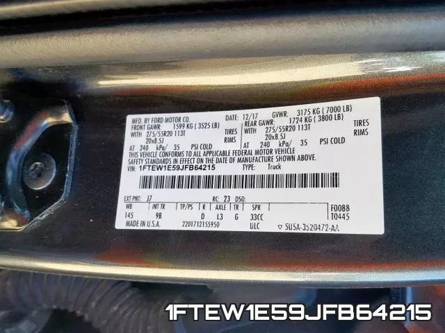 1FTEW1E59JFB64215 фото 2