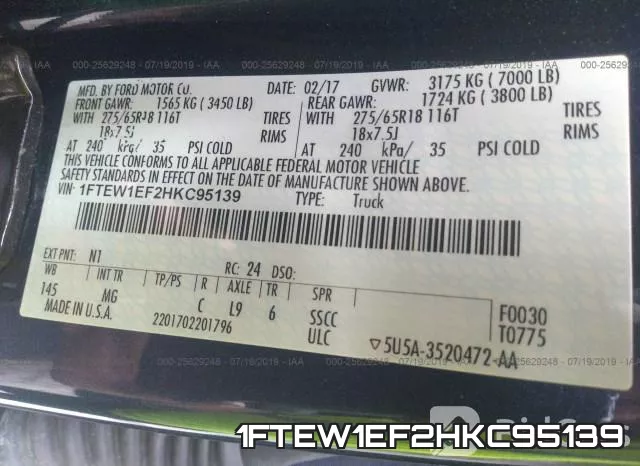 1FTEW1EF2HKC95139 фото 10