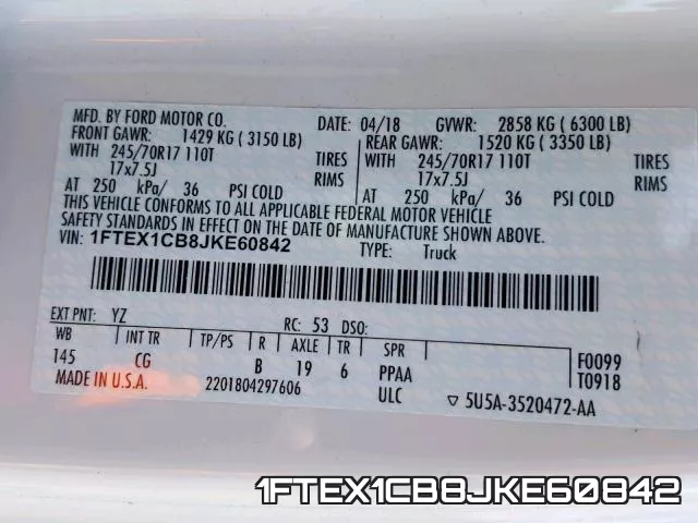 1FTEX1CB8JKE60842 фото 2
