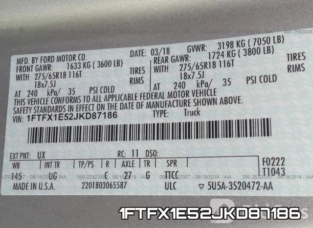 1FTFX1E52JKD87186 фото 10