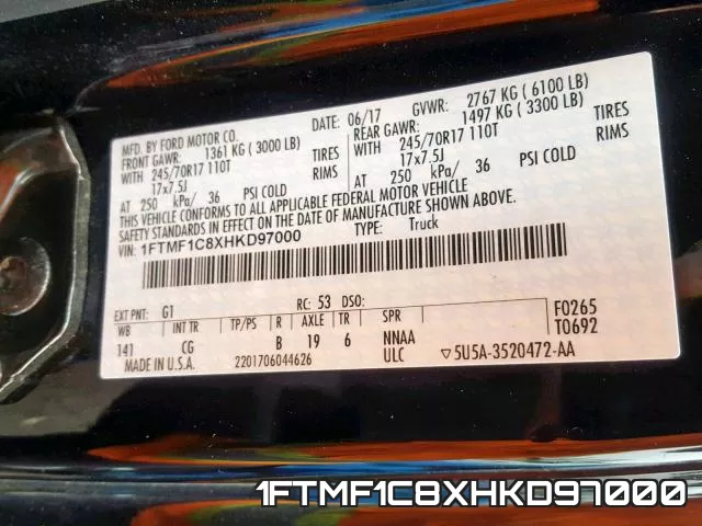 1FTMF1C8XHKD97000 фото 2