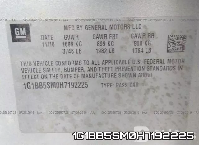 1G1BB5SM0H7192225 фото 10