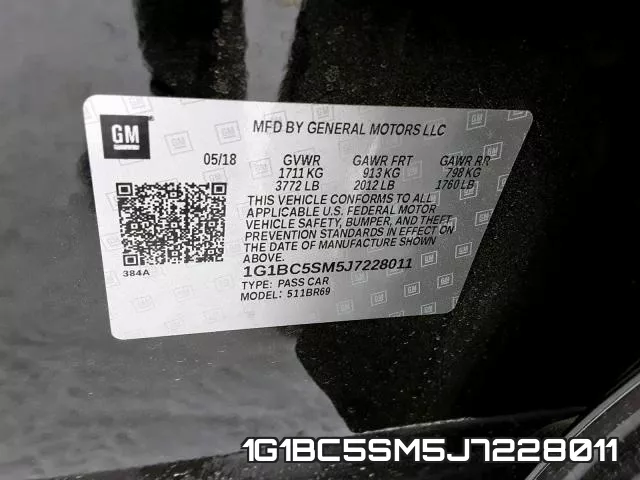 1G1BC5SM5J7228011 фото 2