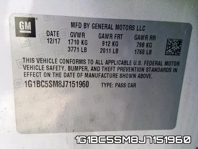1G1BC5SM8J7151960 фото 2