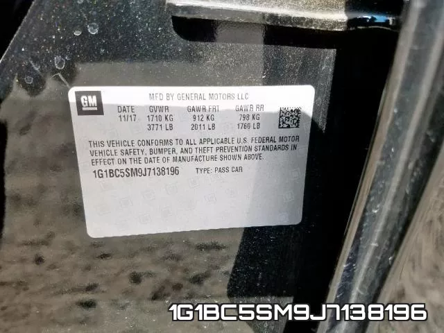 1G1BC5SM9J7138196 фото 2