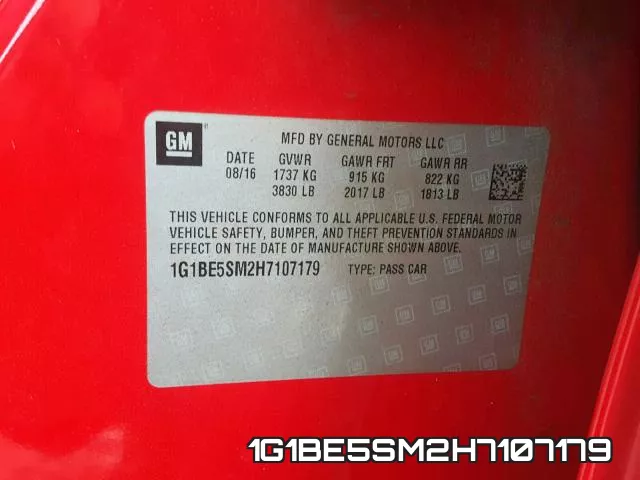 1G1BE5SM2H7107179 фото 2