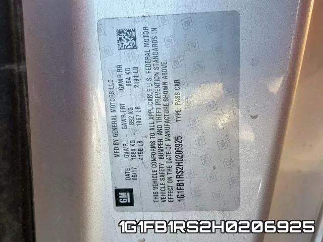 1G1FB1RS2H0206925 фото 2