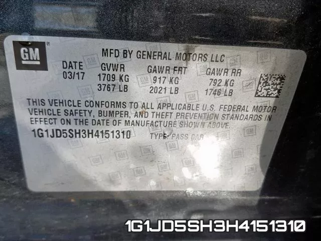 1G1JD5SH3H4151310 фото 2