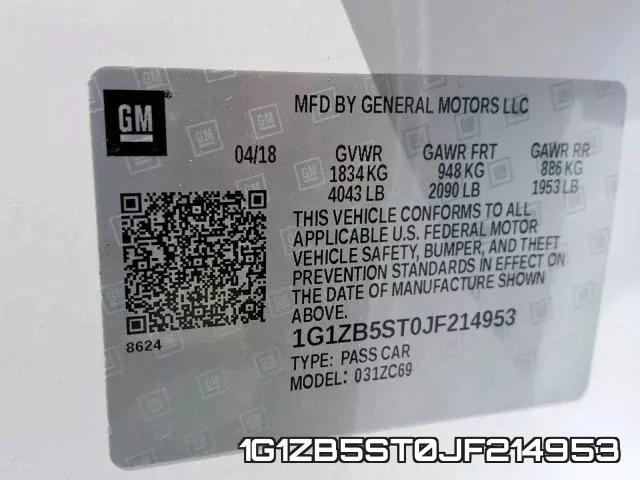 1G1ZB5ST0JF214953 фото 2