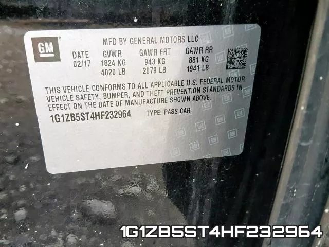 1G1ZB5ST4HF232964 фото 2