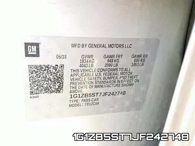 1G1ZB5ST7JF242748 фото 2