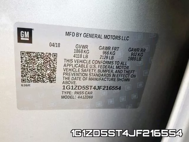 1G1ZD5ST4JF216554 фото 2