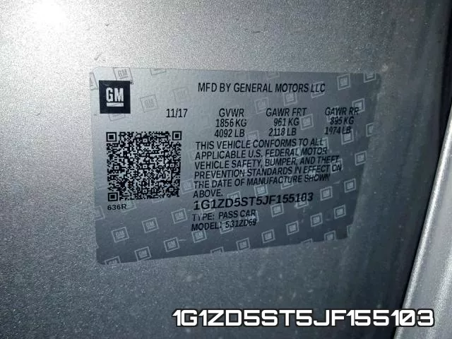 1G1ZD5ST5JF155103 фото 2