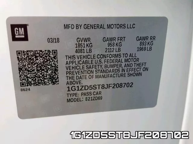 1G1ZD5ST8JF208702 фото 2