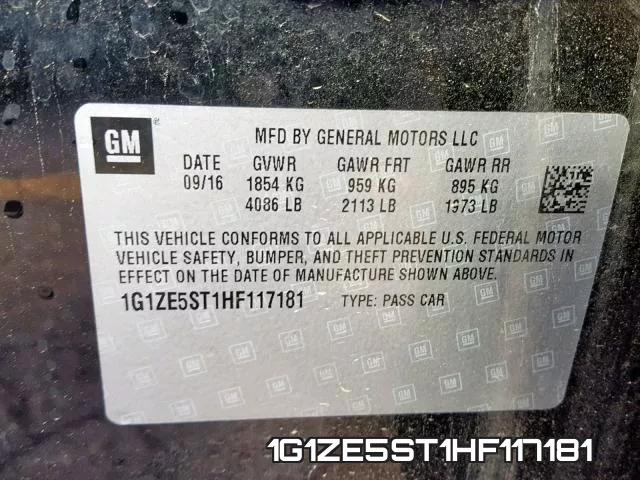 1G1ZE5ST1HF117181 фото 2